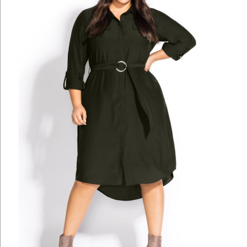 City Chic Wonderlust Dress - Black-size M (18)